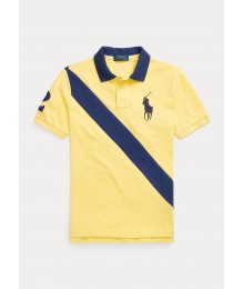 Polo Ralph Lauren Yellow With Navy Diagonal Banner Polo Shirt